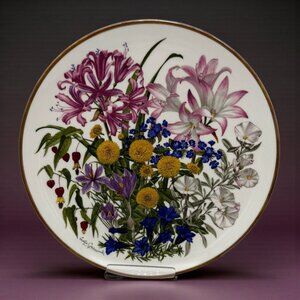 Franklin Porcelain Flowers Of October 1978 Plate From Flowers Of The Year Collec